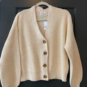 NWT GAP Shaker Stitch Cardigan (Cream, L)